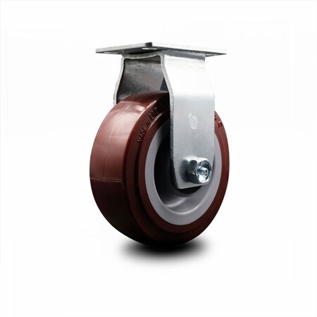 Service Caster 5 Inch Poly on Polyolefin Wheel Rigid Caster with Roller Bearing SCC-20R520-PPUR